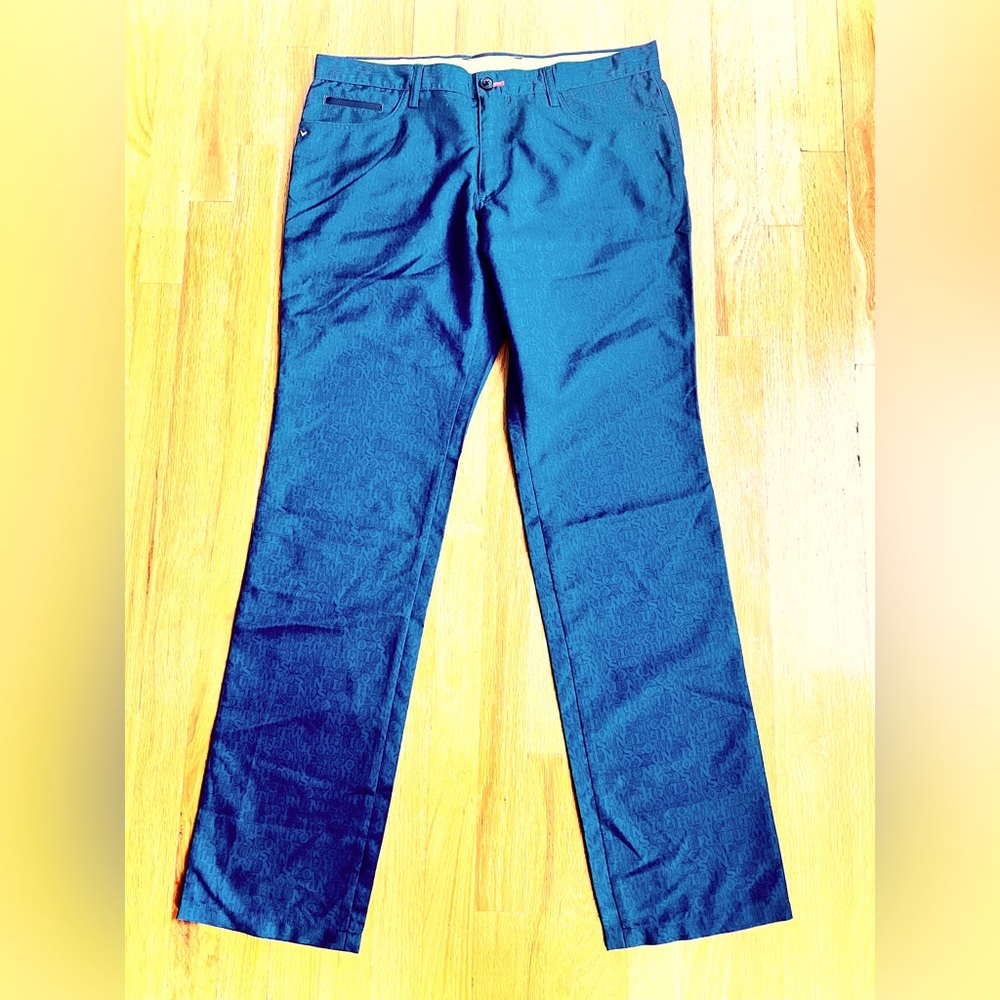 Callaway Golf Pants print blue 5 Pockets lightweight Trouser Men Japan 3L W36 in